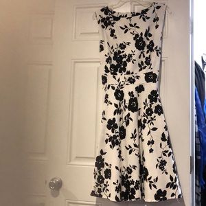 Black and white floral dress